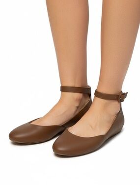 Brown Ankle Strap Women's Shoes